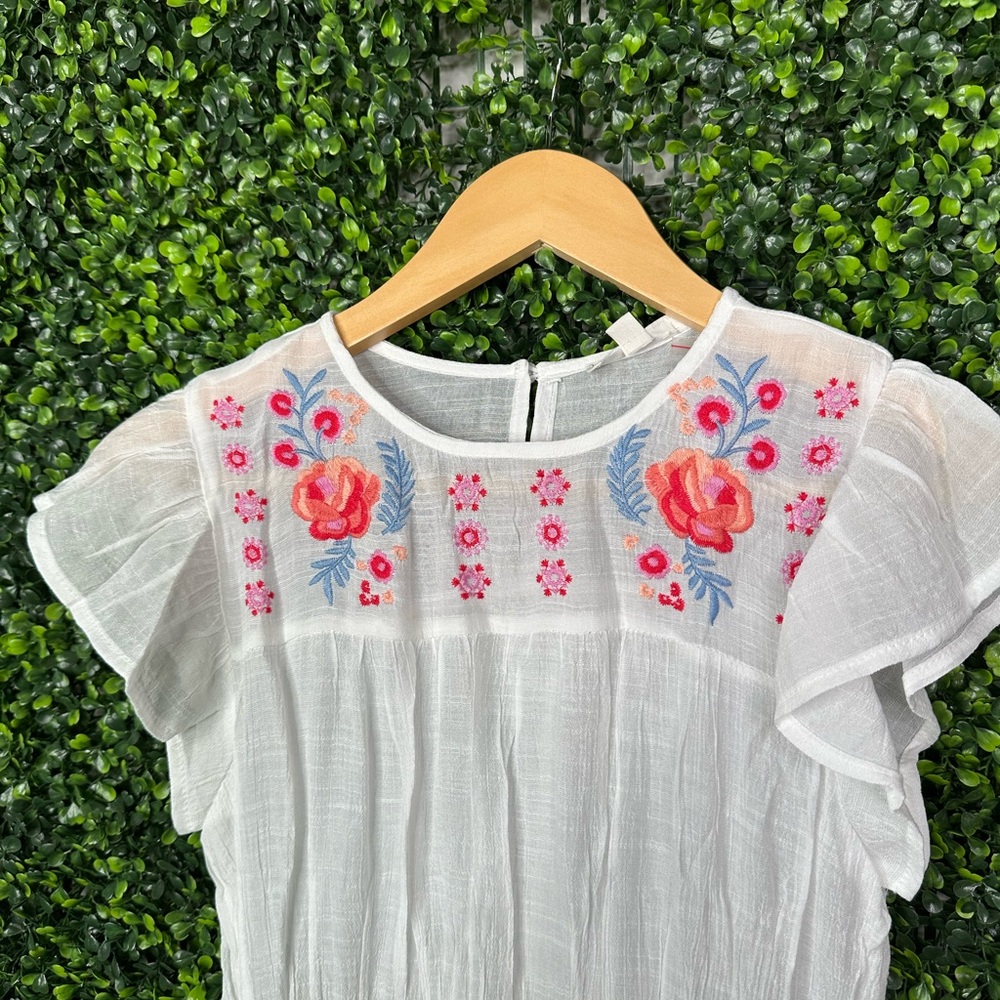 Nwt Mine White Dress with Pink Floral Embroidery - Picture 5 of 12